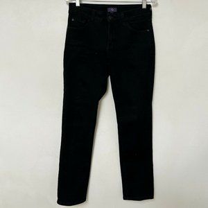NYDJ Not Your Daughters Jeans Black Straight Leg Jean Stretch Denim Womens Sz 4P